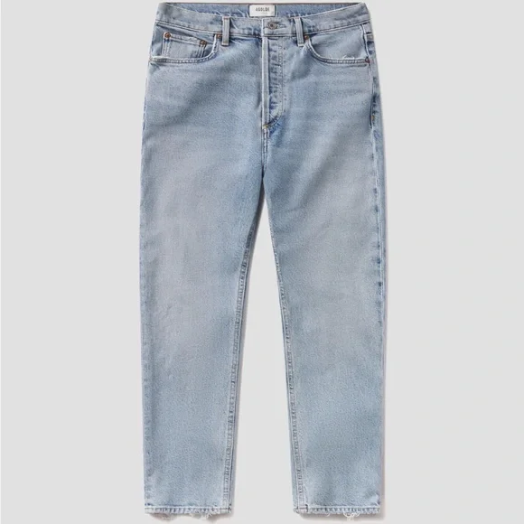Agolde Blue Straight Leg Jeans Cropped Mid-Rise - Picture 4 of 8